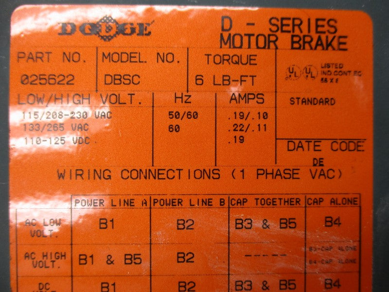 DODGE 025622 DBSC-6 NSNP