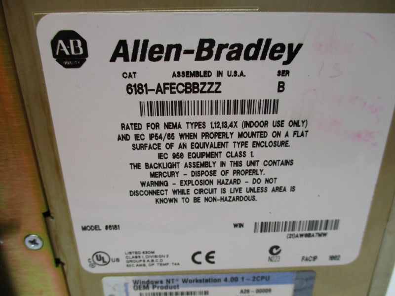 INDUSTRIAL SPARE PART 6181-AFECBBZZZ SER. B NSNP