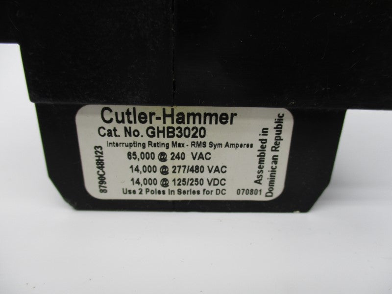 CUTLER HAMMER GHB3020 30A 277/480VAC NSMP