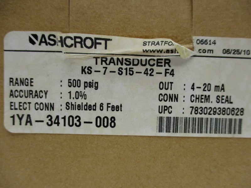 ASHCROFT KS7S1542F4500# NSMP