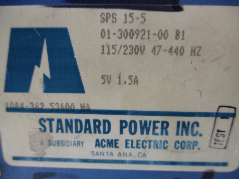 STANDARD POWER SPS15-5 (AS PICTURED) UNMP
