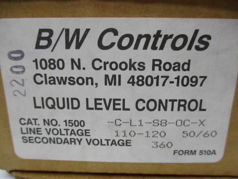 B/W CONTROLS 1500-C-L1-S8-OC-X NSMP