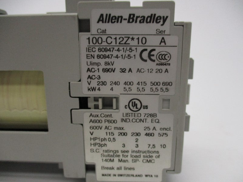 ALLEN BRADLEY 100-C12ZD10 SER. A 110VDC NSNP