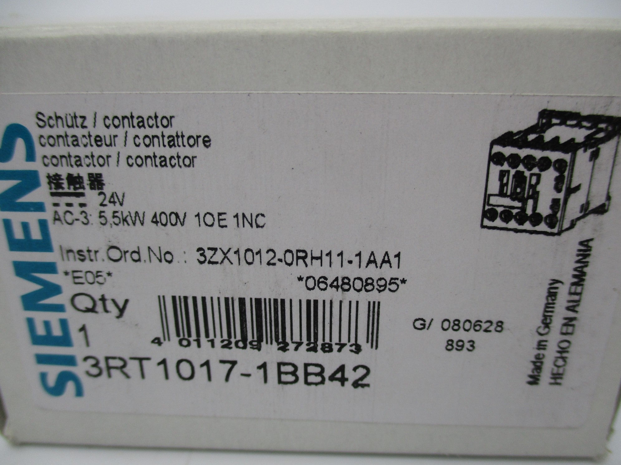 SIEMENS 3RT1017-1BB42 24VDC NSMP