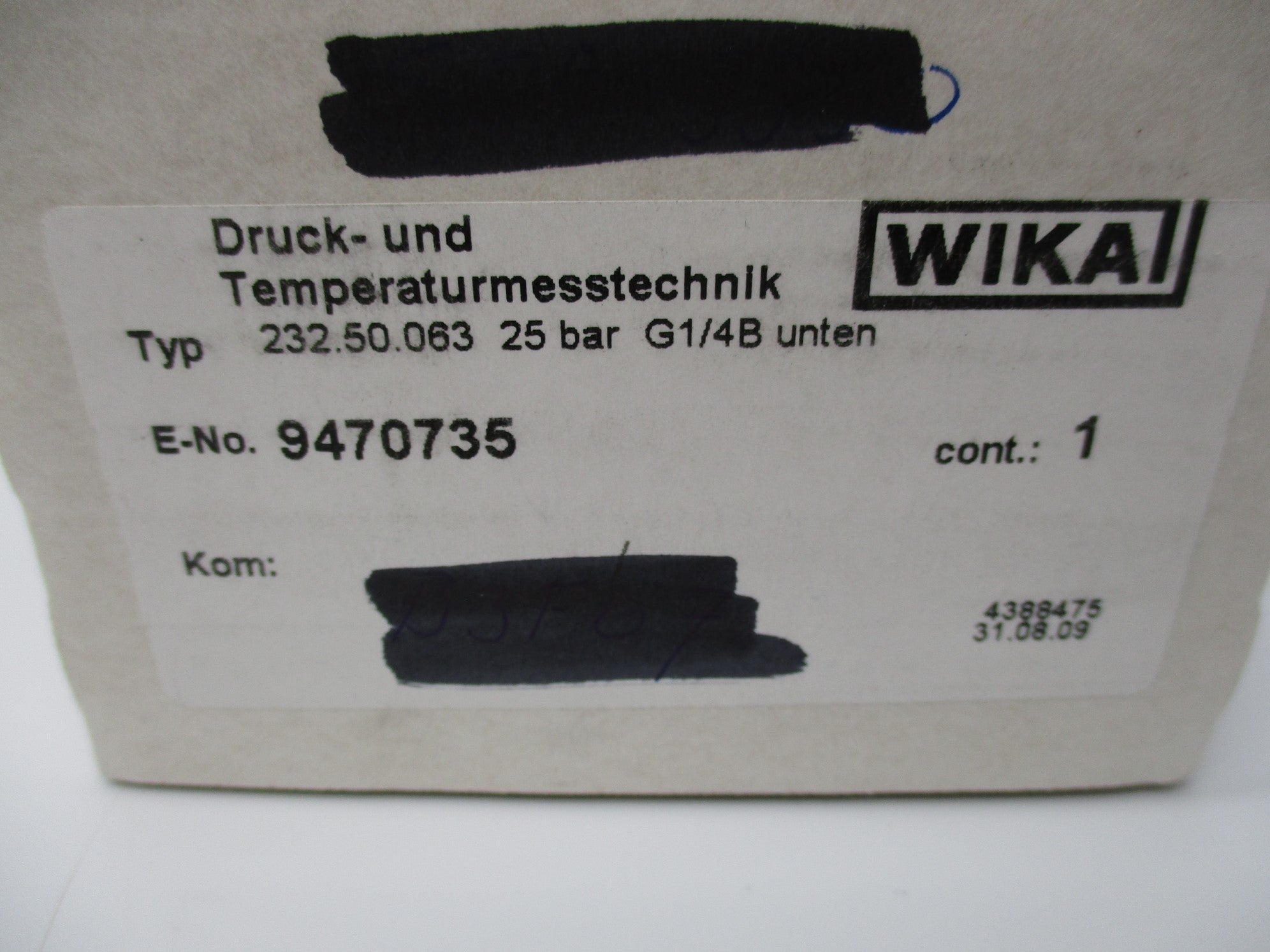 WIKA 9470735 232.50.063 0-25BAR NSMP