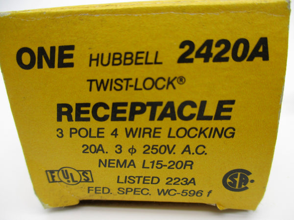 HUBBELL 2420A 250VAC 20A NSMP