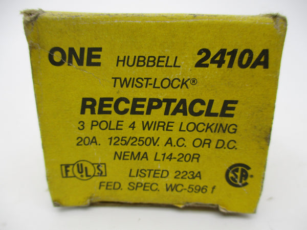 HUBBELL 2410A 125/250VAC 20A NSMP