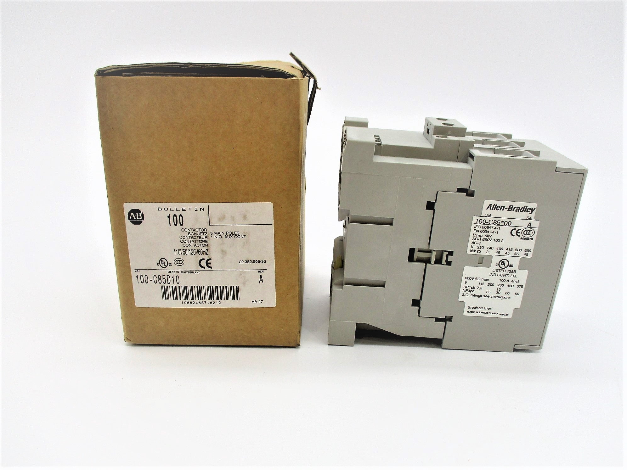 ALLEN BRADLEY 100-C85D10 SER. A 110-120V (BR/WH) NSMP