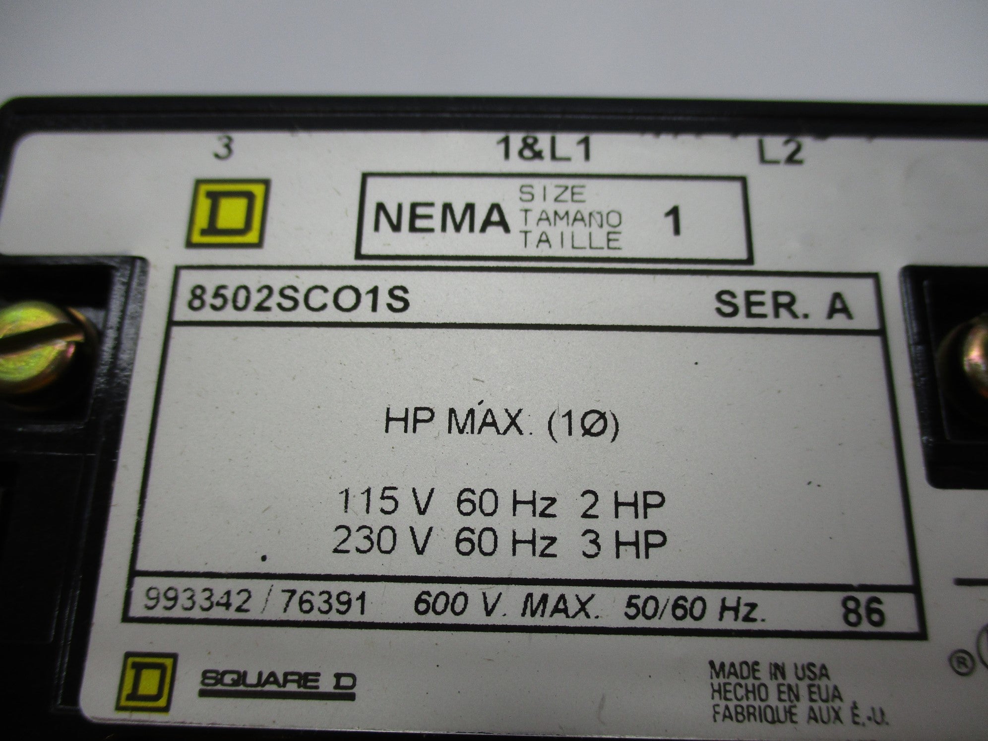 SQUARE D 8502SCO1V02S SER. A 110-120V NSMP