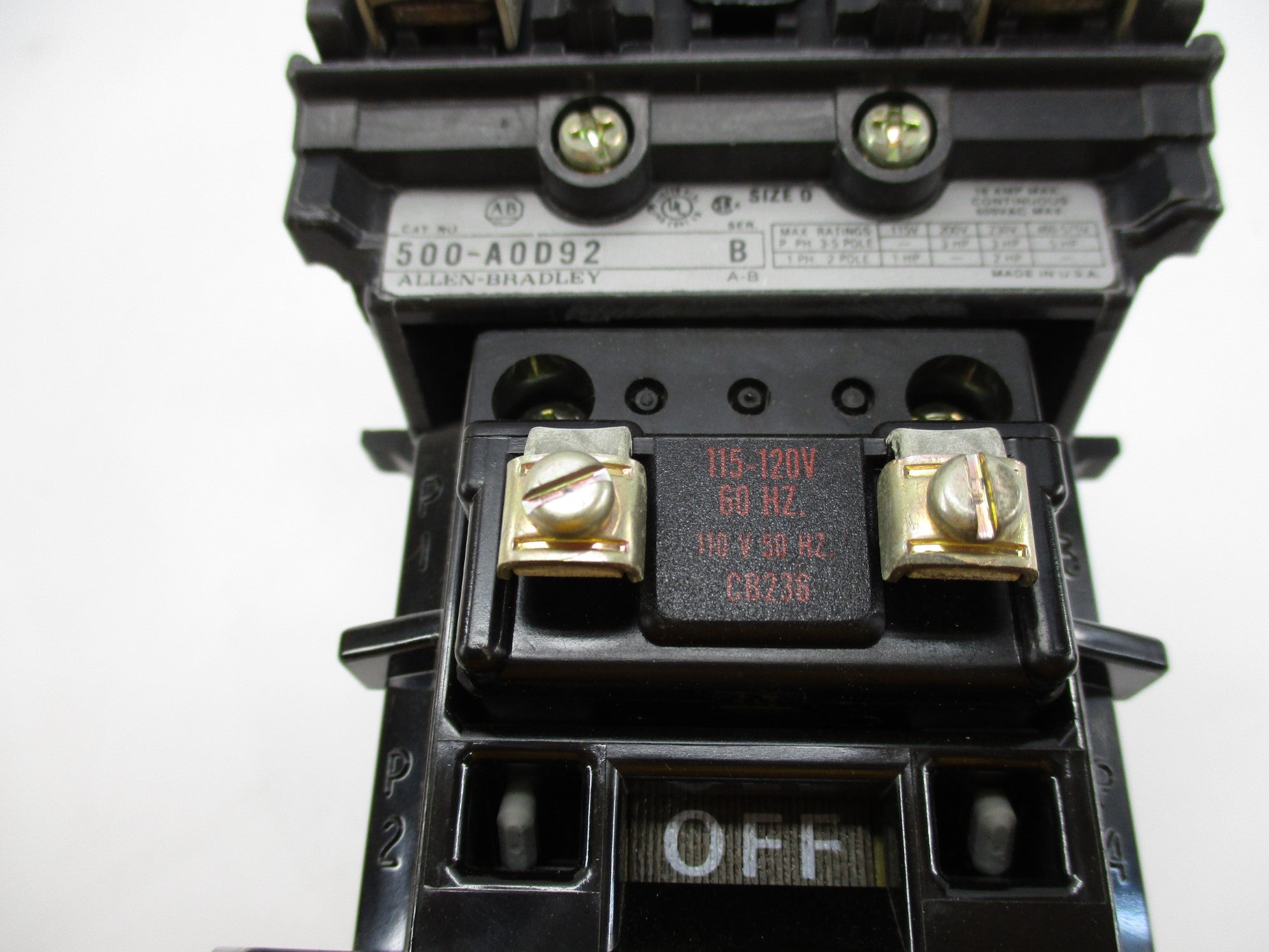 INDUSTRIAL SPARE PART 500-AOD92 SER. B  110-120V NSMP