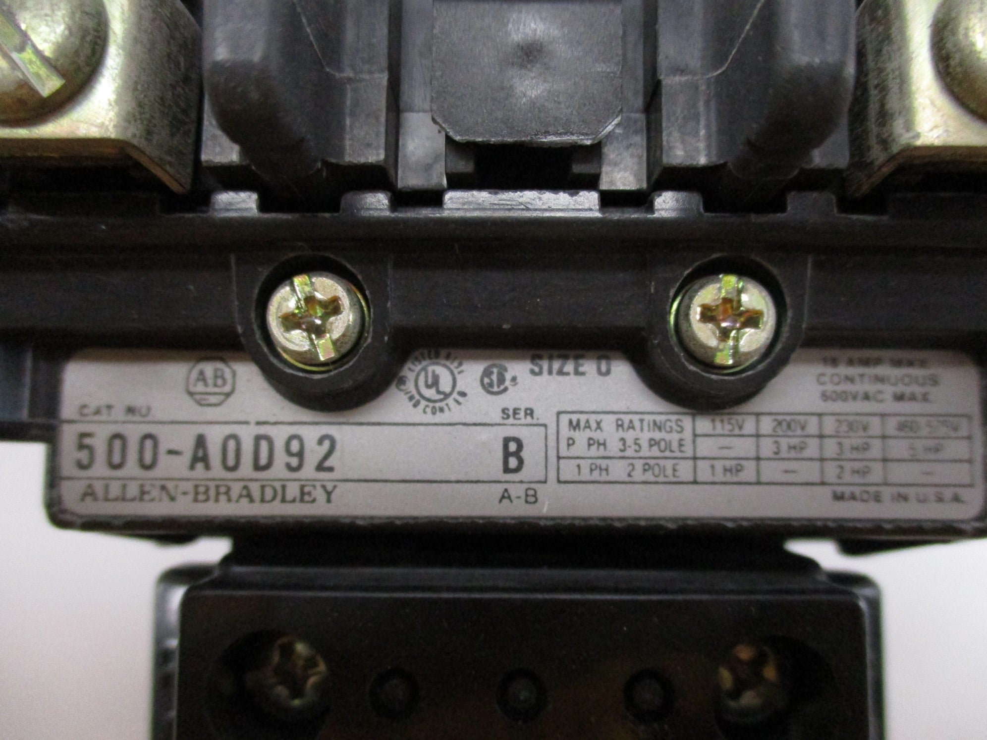 INDUSTRIAL SPARE PART 500-AOD92 SER. B  110-120V NSMP