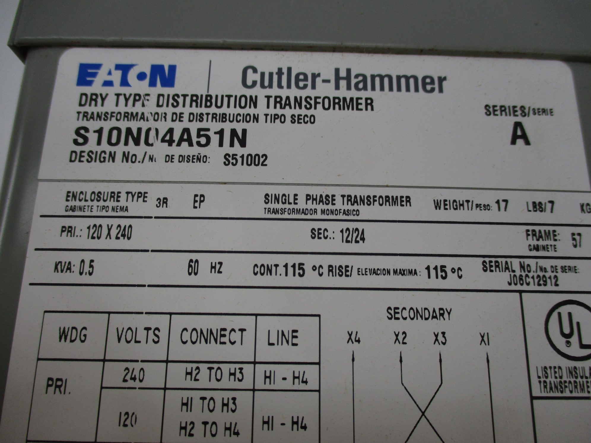 CUTLER HAMMER S10N04A51N SER. A NSNP