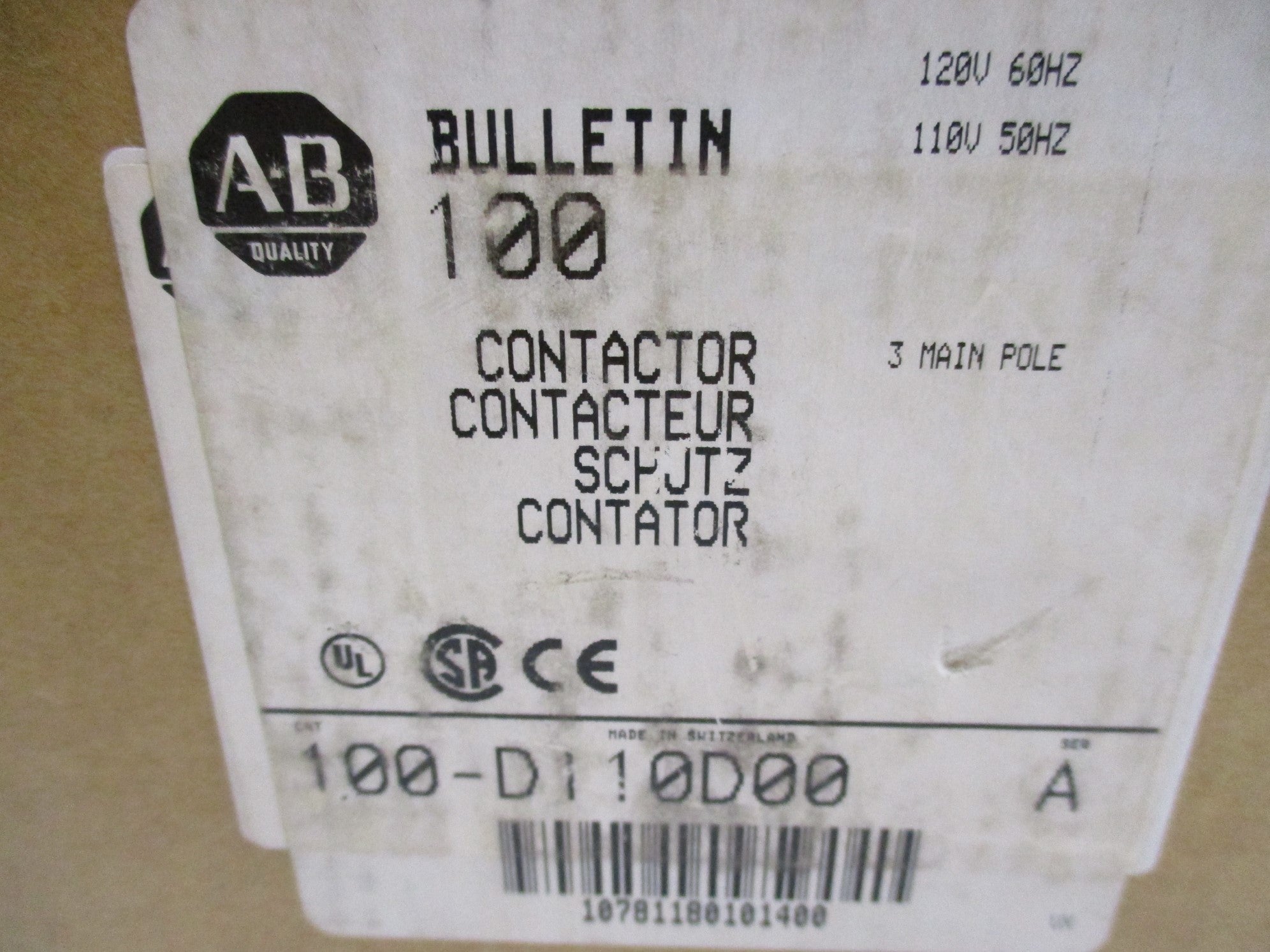 ALLEN BRADLEY 100-D110D00 SER. A 110/120V NSNP