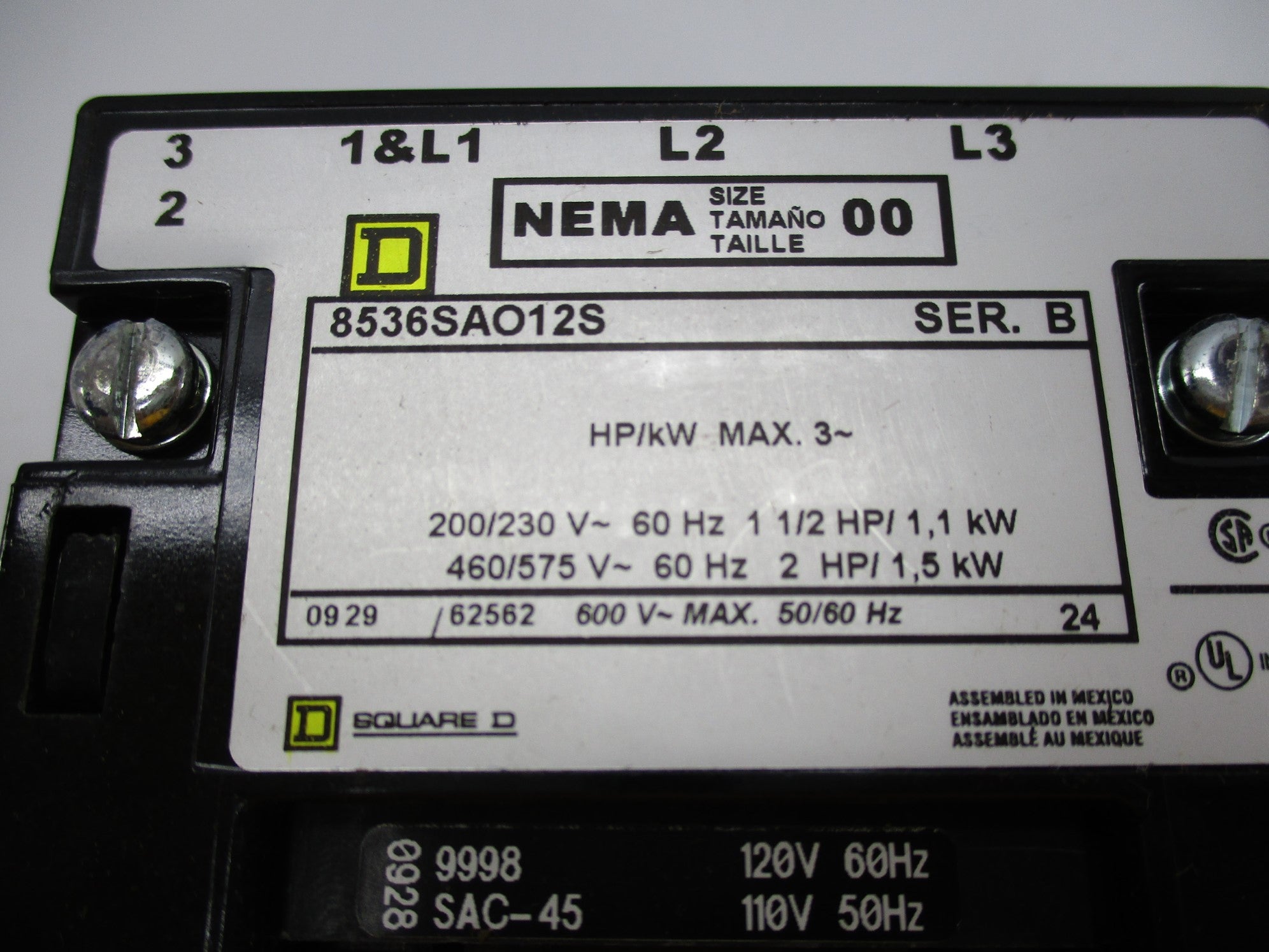 SQUARE D 8536SAO12V02S SER. B NSNP