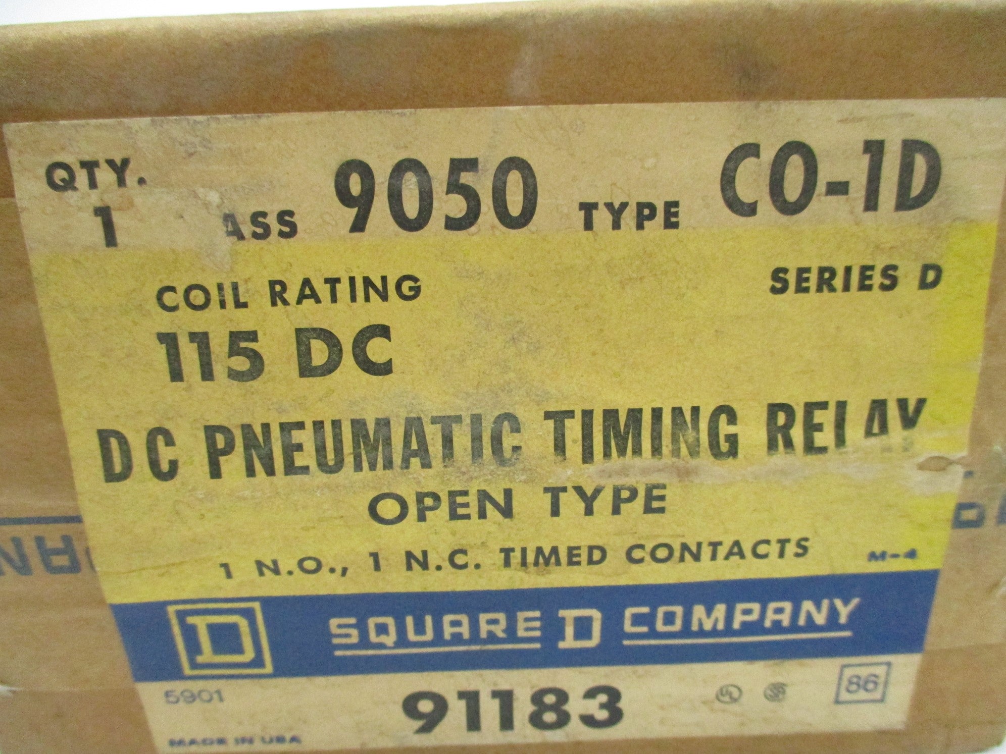 SQUARE D 9050-CO-1D SER. D 115V NSMP