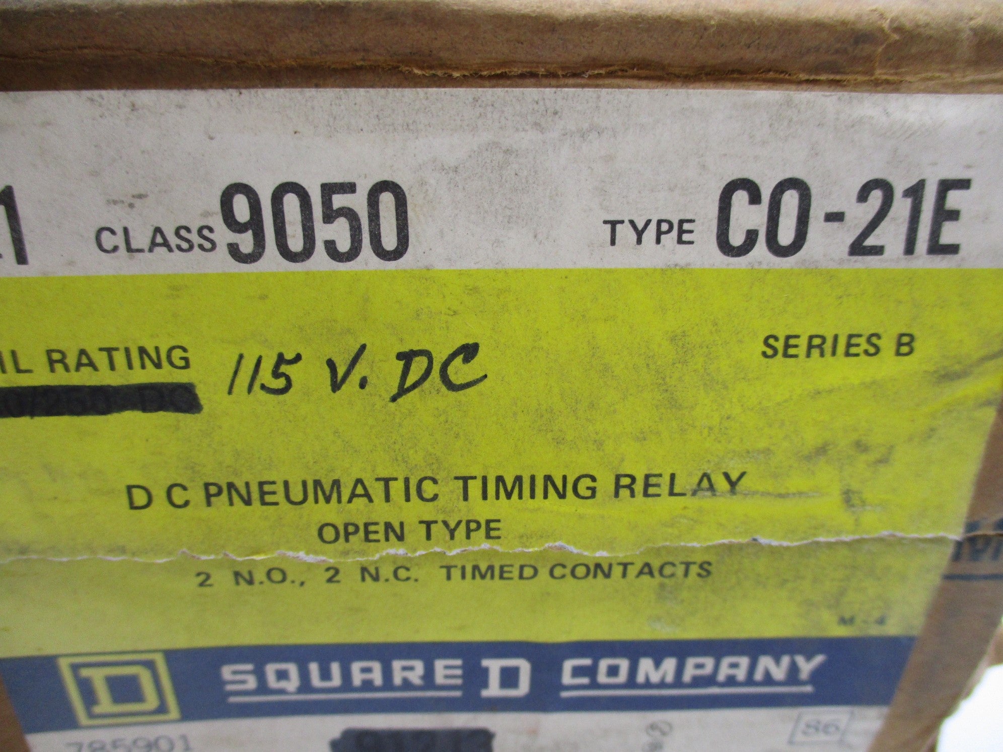 SQUARE D 9050-CO-21E SER. B 115V NSMP