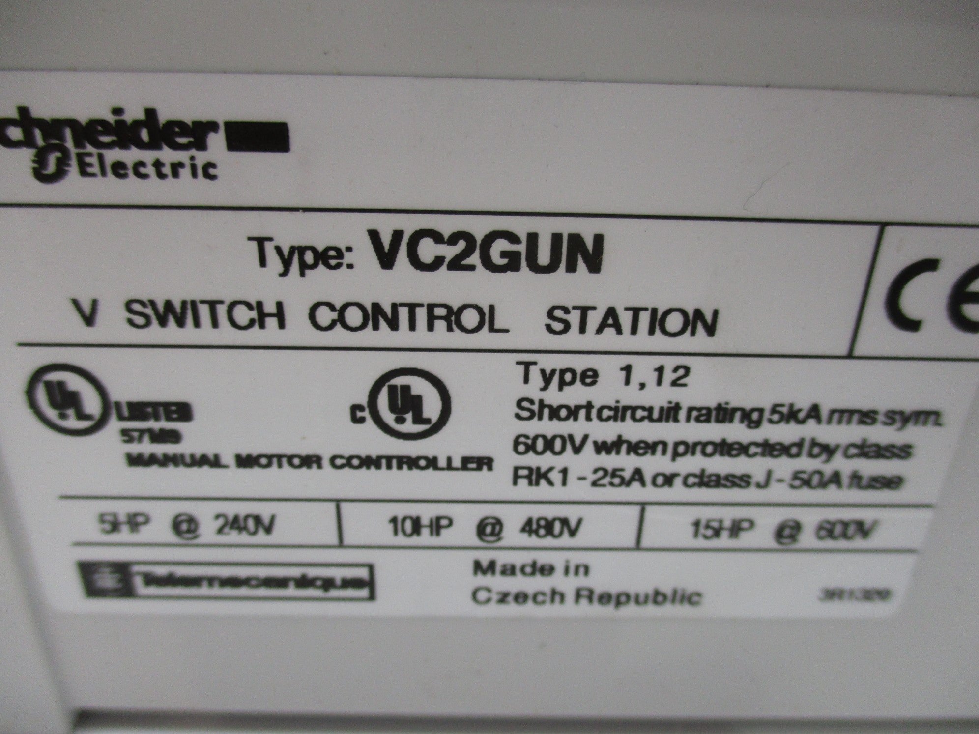 SCHNEIDER ELECTRIC VC2GUN NSNP