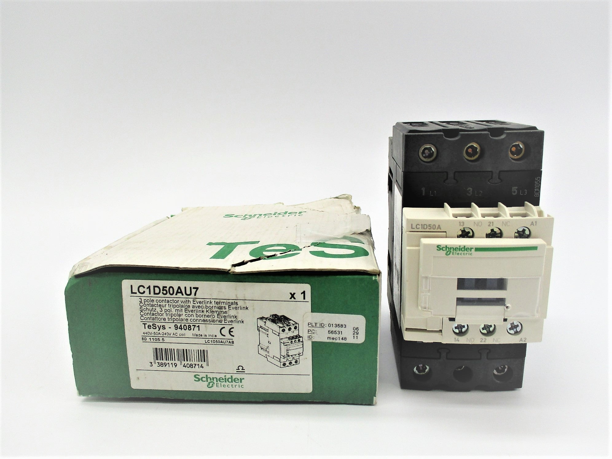 SCHNEIDER ELECTRIC LC1D50AU7 240VAC 50A NSMP