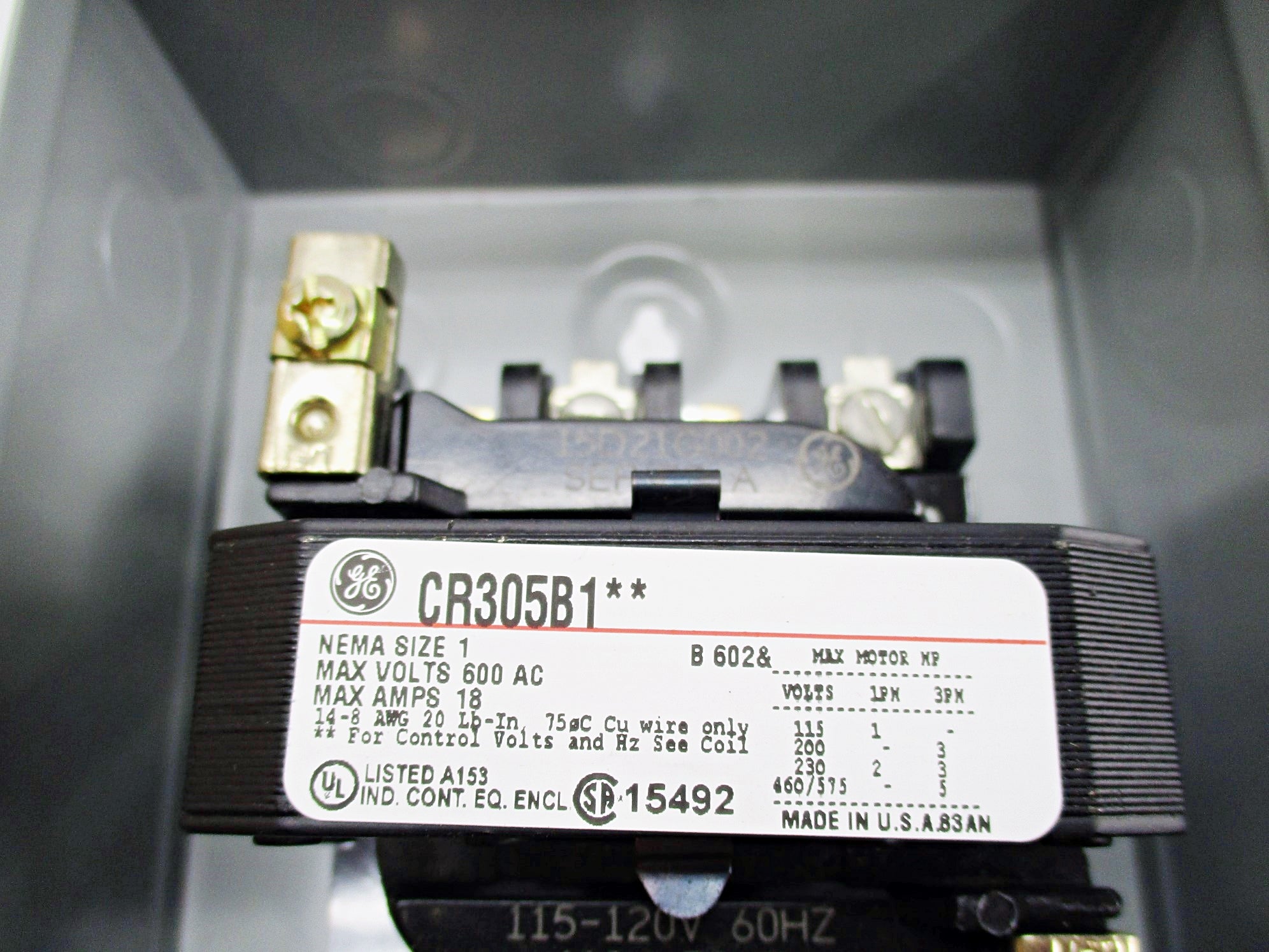 GENERAL ELECTRIC CR305B102 110/120V NSMP