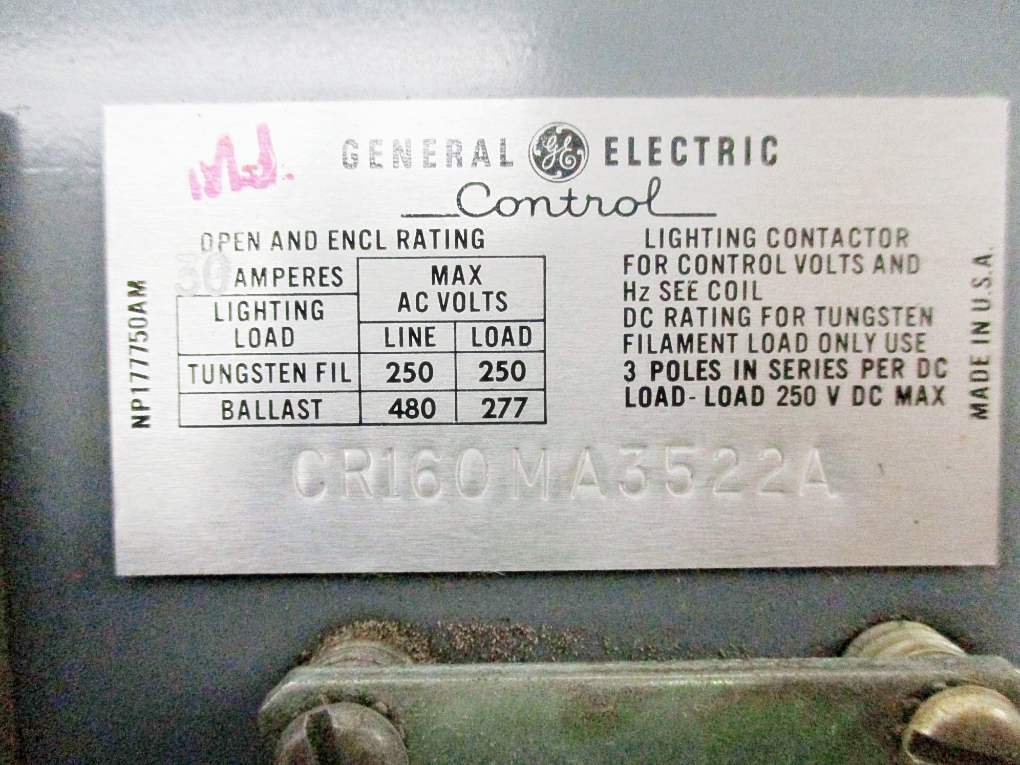 GENERAL ELECTRIC CR160MA3522A NSNP