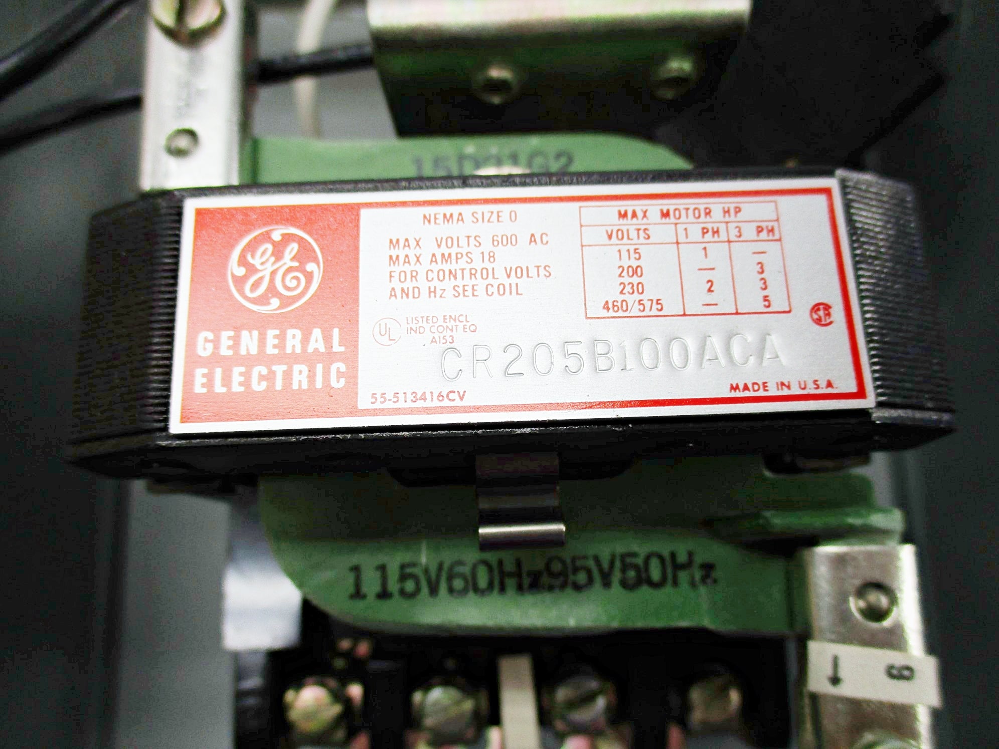 GENERAL ELECTRIC CR205B102ACA 115V NSMP