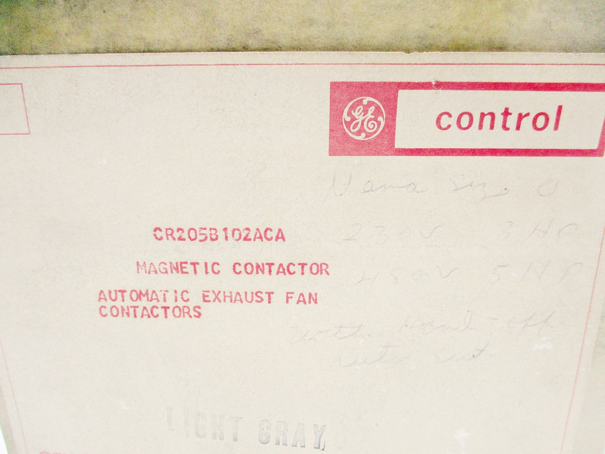 GENERAL ELECTRIC CR205B102ACA 115V NSMP