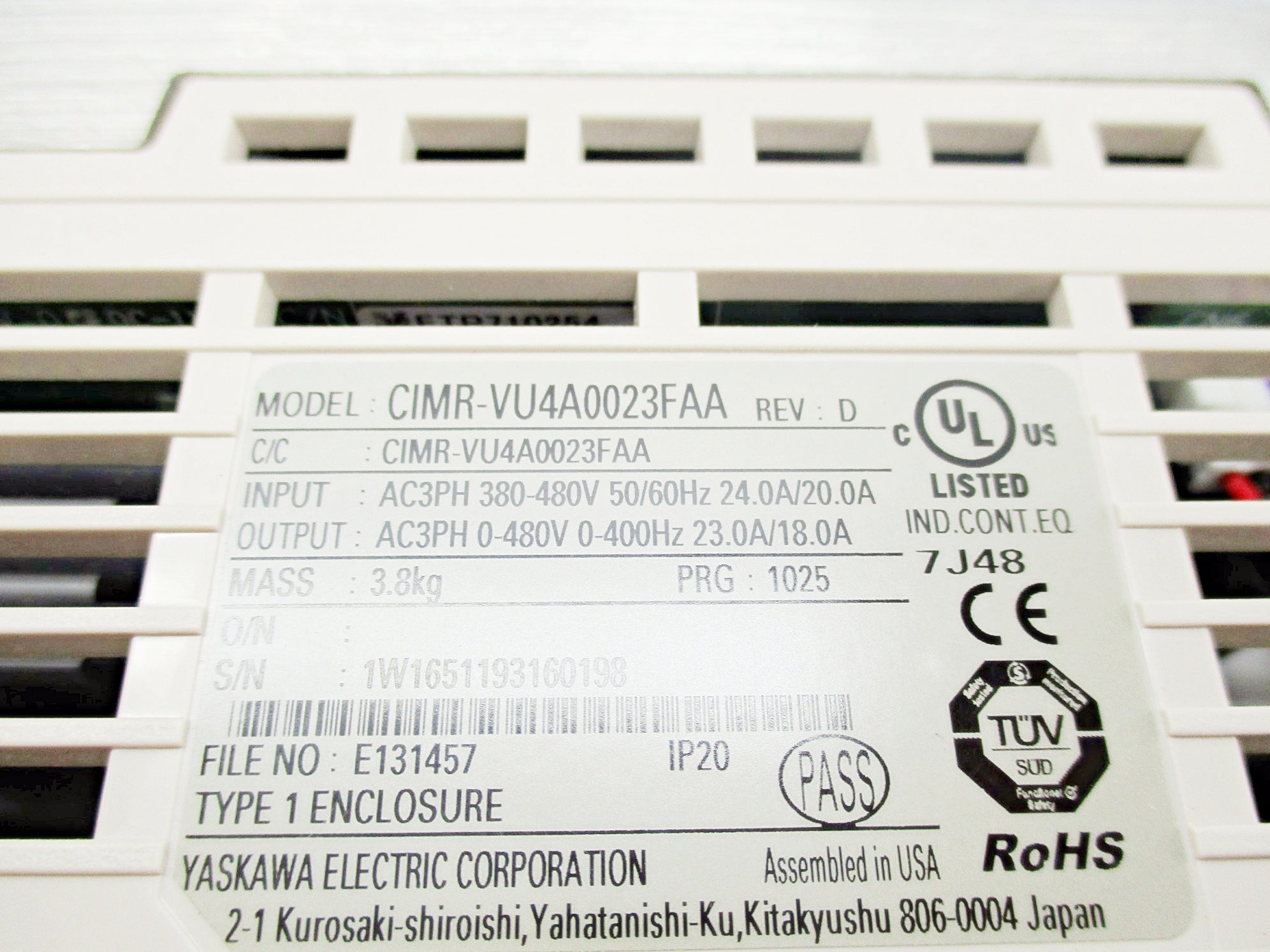 YASKAWA CIMR-VU4A0023FAA NSMP