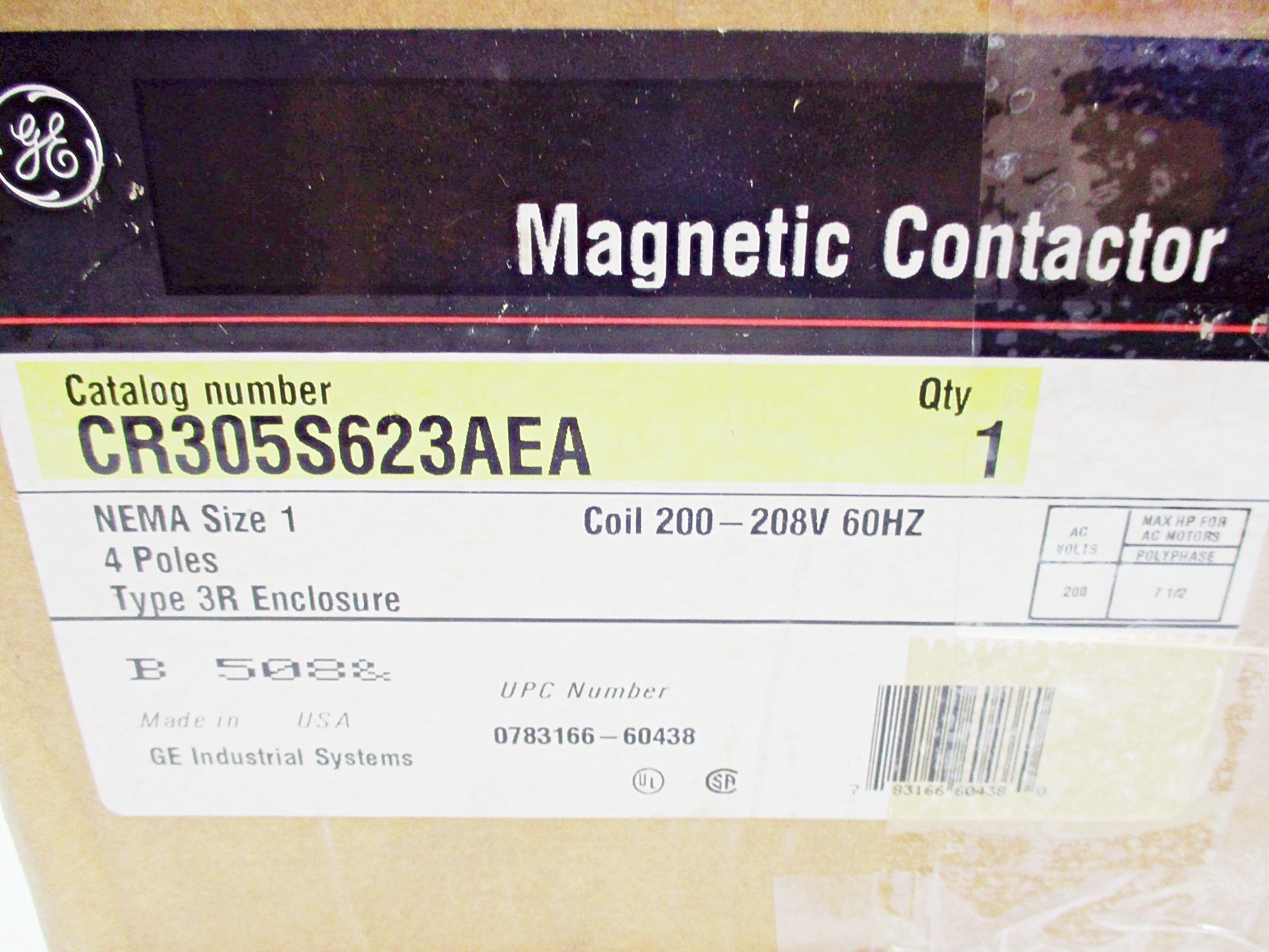 GENERAL ELECTRIC CR305S623AEA 200/208V NSMP