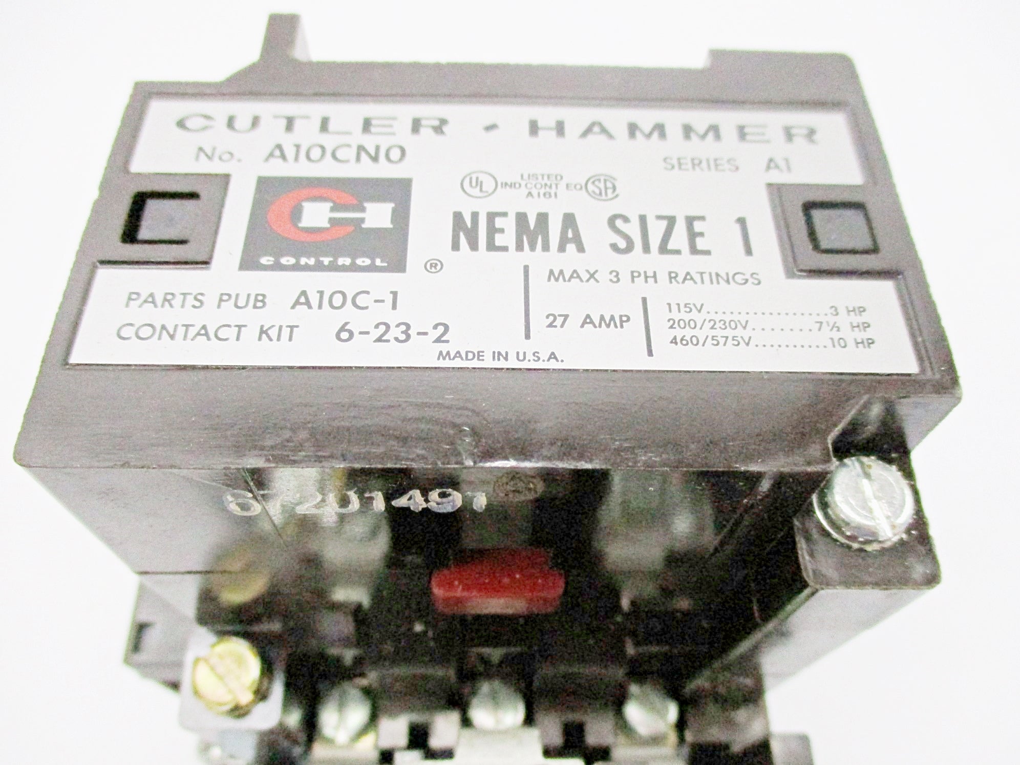 CUTLER HAMMER A10CN0 SER. A1 120/110V NSNP