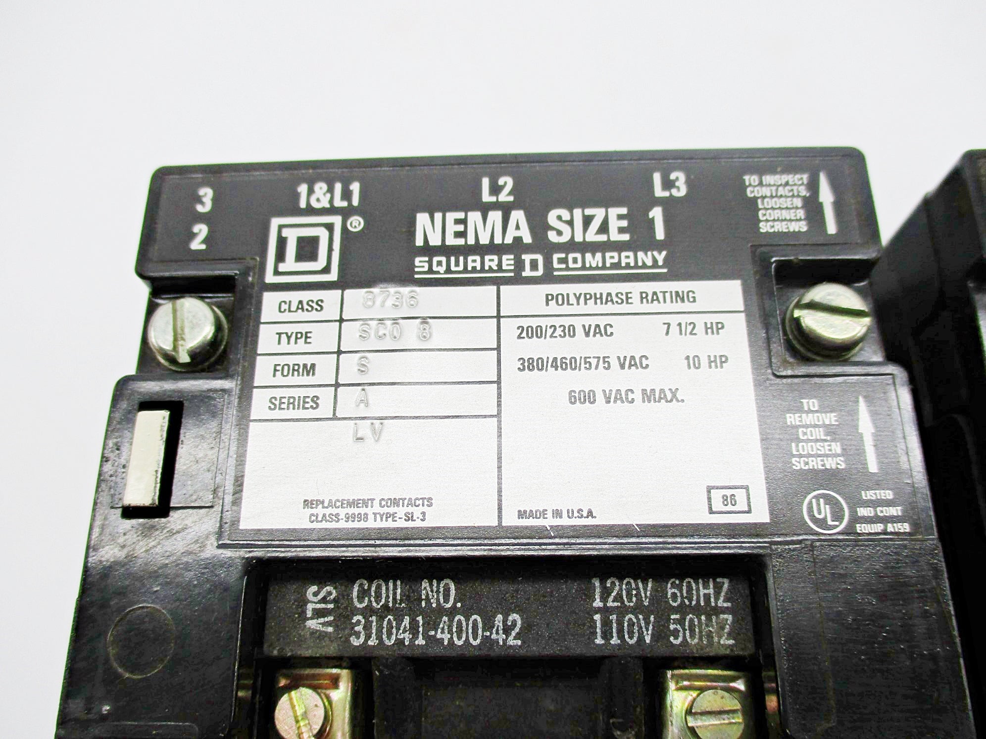 SQUARE D 8736SCO8S 120V NSMP