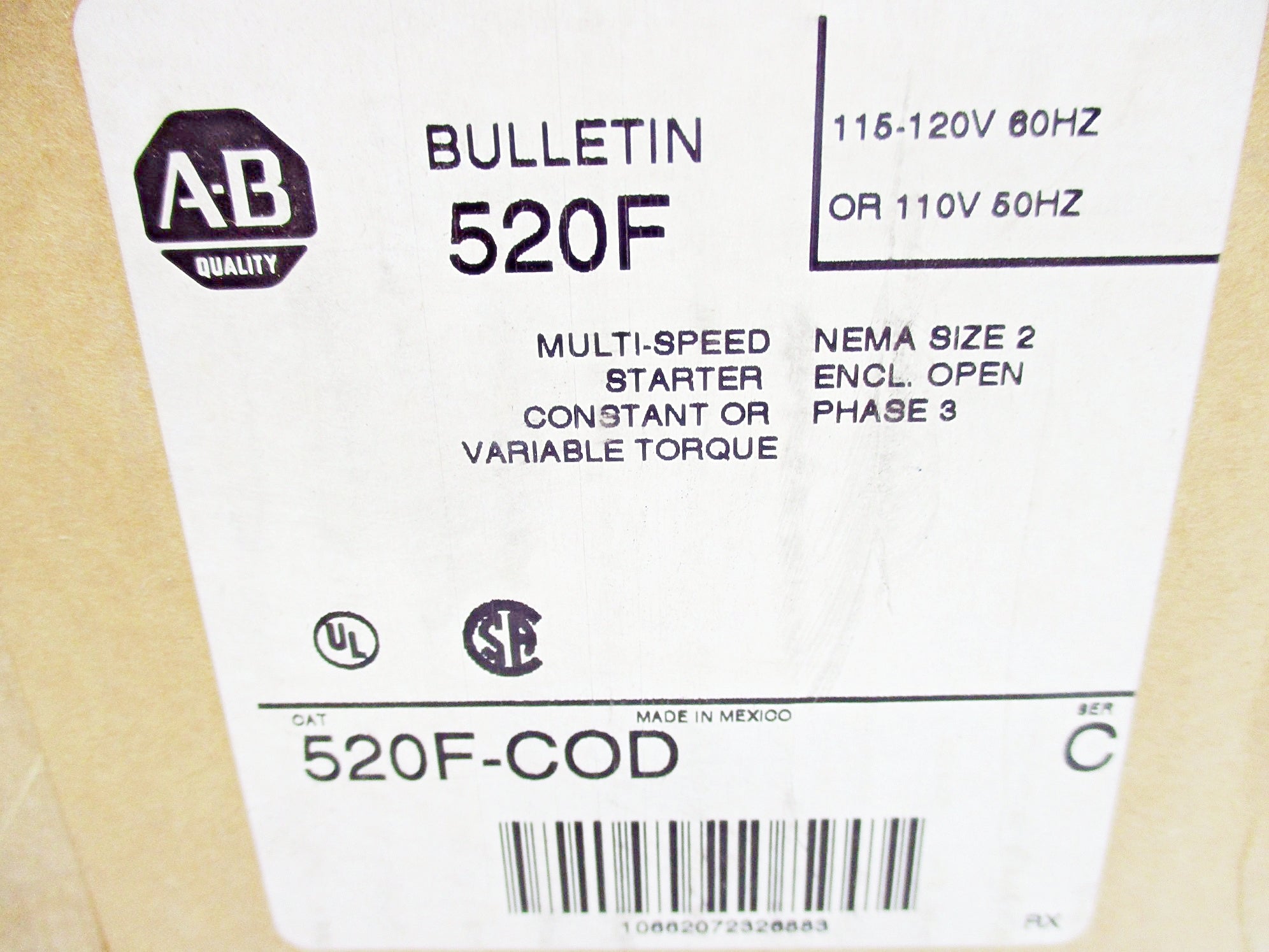 ALLEN BRADLEY 520F-COD SER. C (BR/WH) NSMP