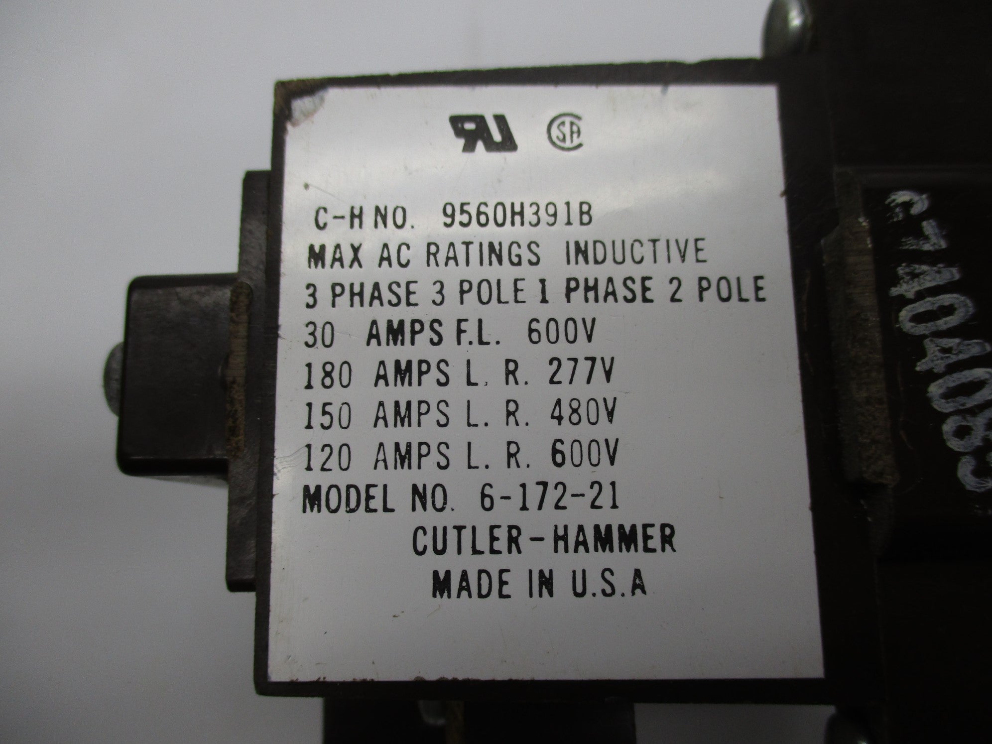 CUTLER HAMMER 9560H391B 120V UNMP