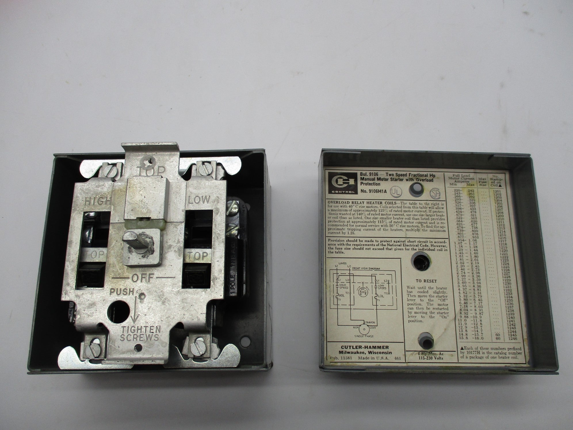 CUTLER HAMMER 9106H1A UNMP