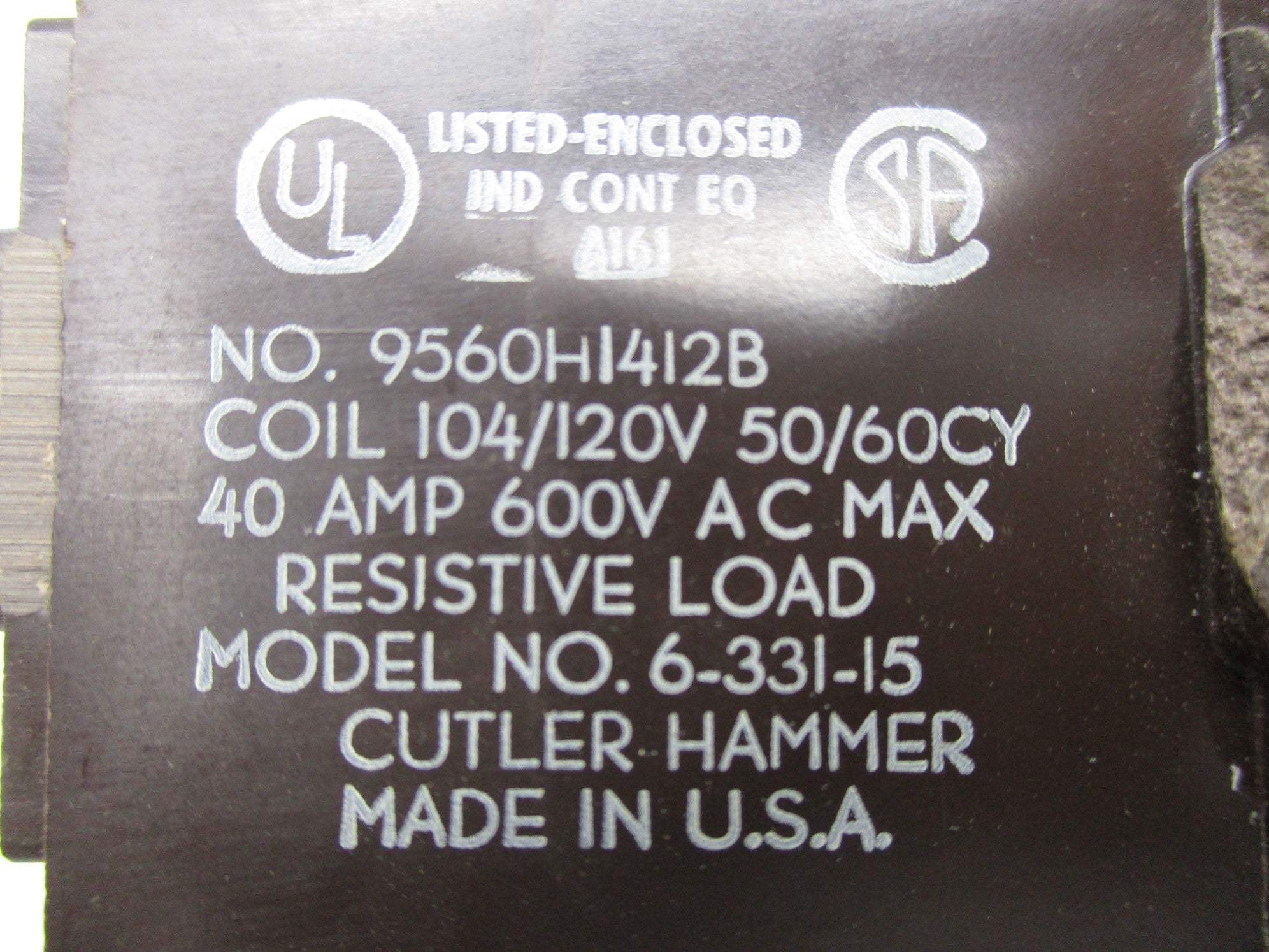 CUTLER HAMMER 9560H1412B 104/120V UNMP