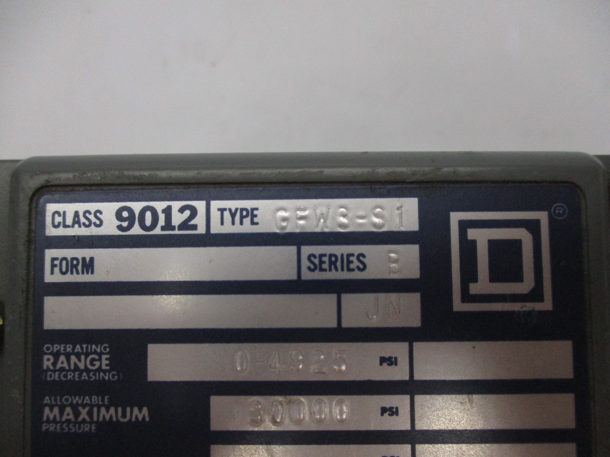 SQUARE D 9012-GFW3-S1 SER. B NSNP