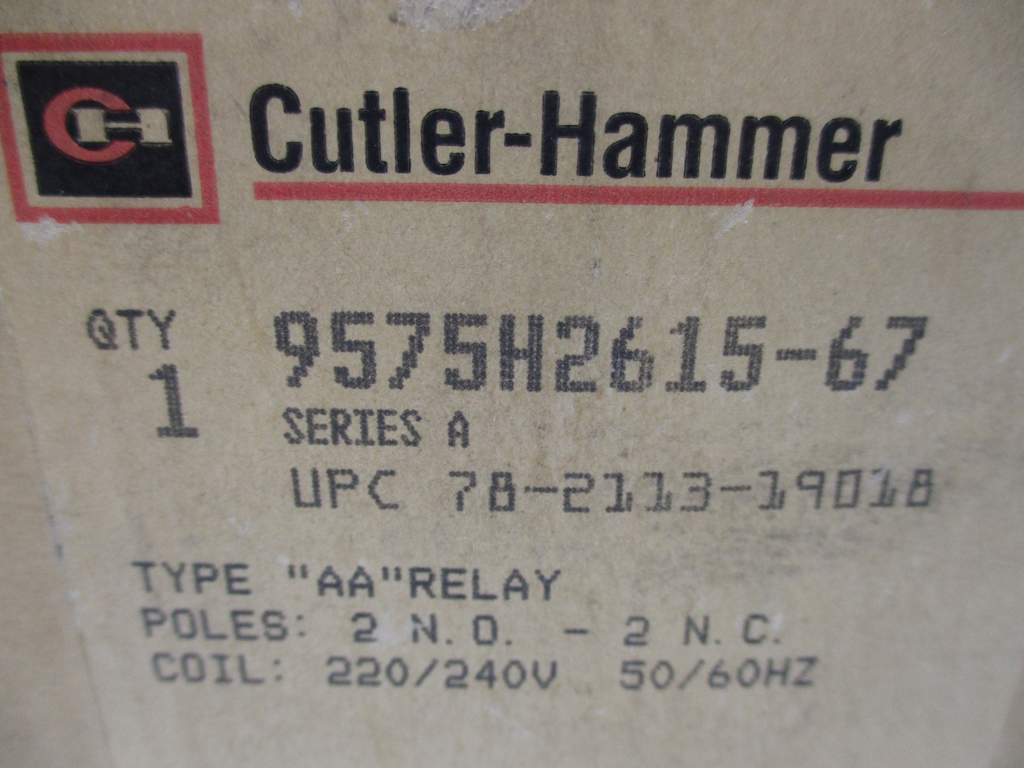 CUTLER HAMMER 9575H2615-67 SER. A 220/240V 12A NSMP