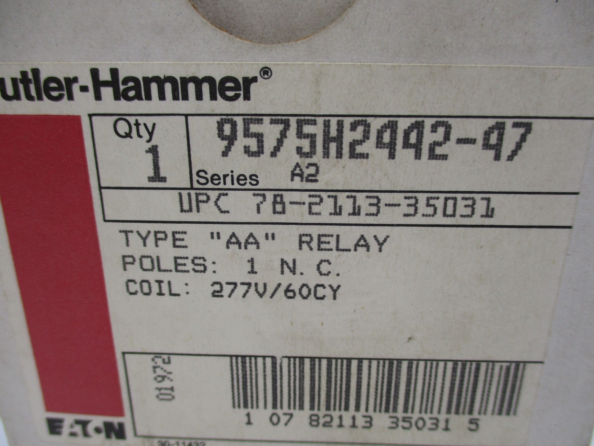 CUTLER HAMMER 9575H2442-47 SER. A2 277V 16A NSMP