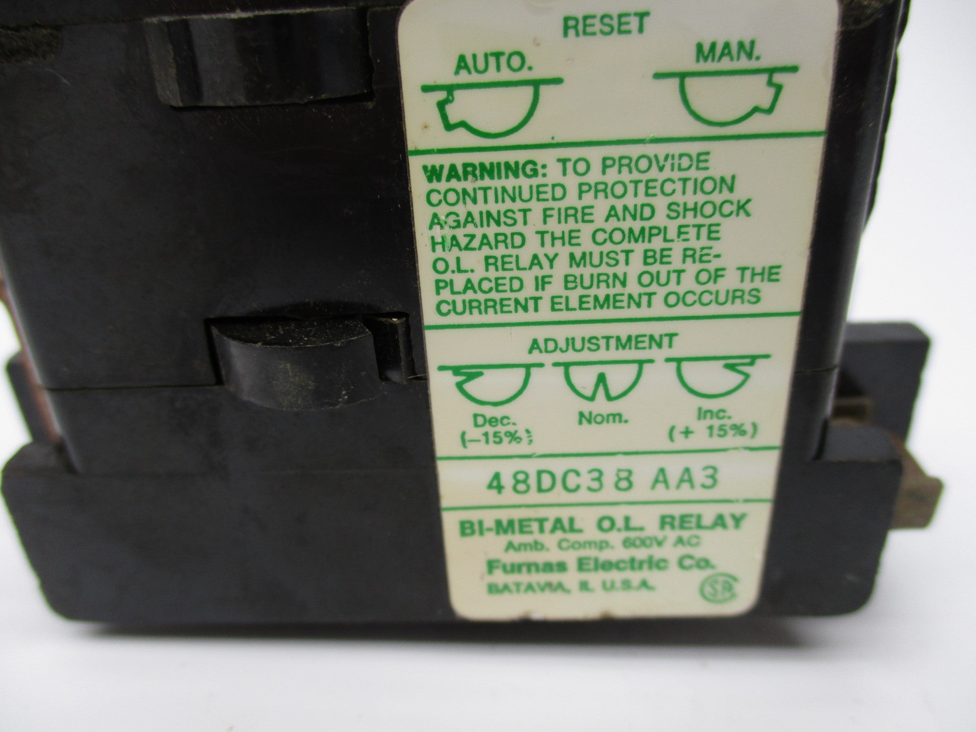 FURNAS 48DC38AA3 600V UNMP