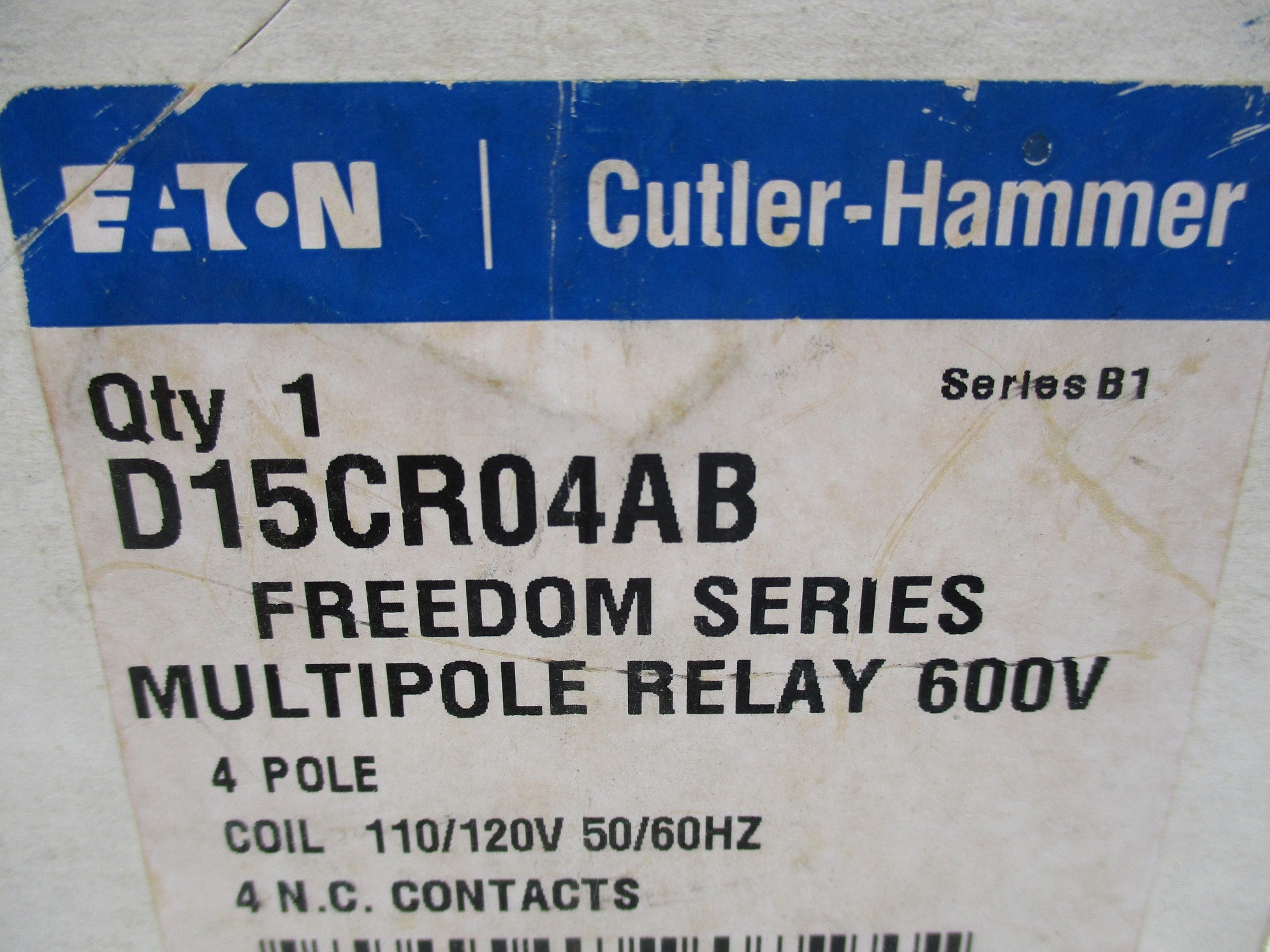 CUTLER HAMMER D15CR04AB SER. B1 110/120V NSMP
