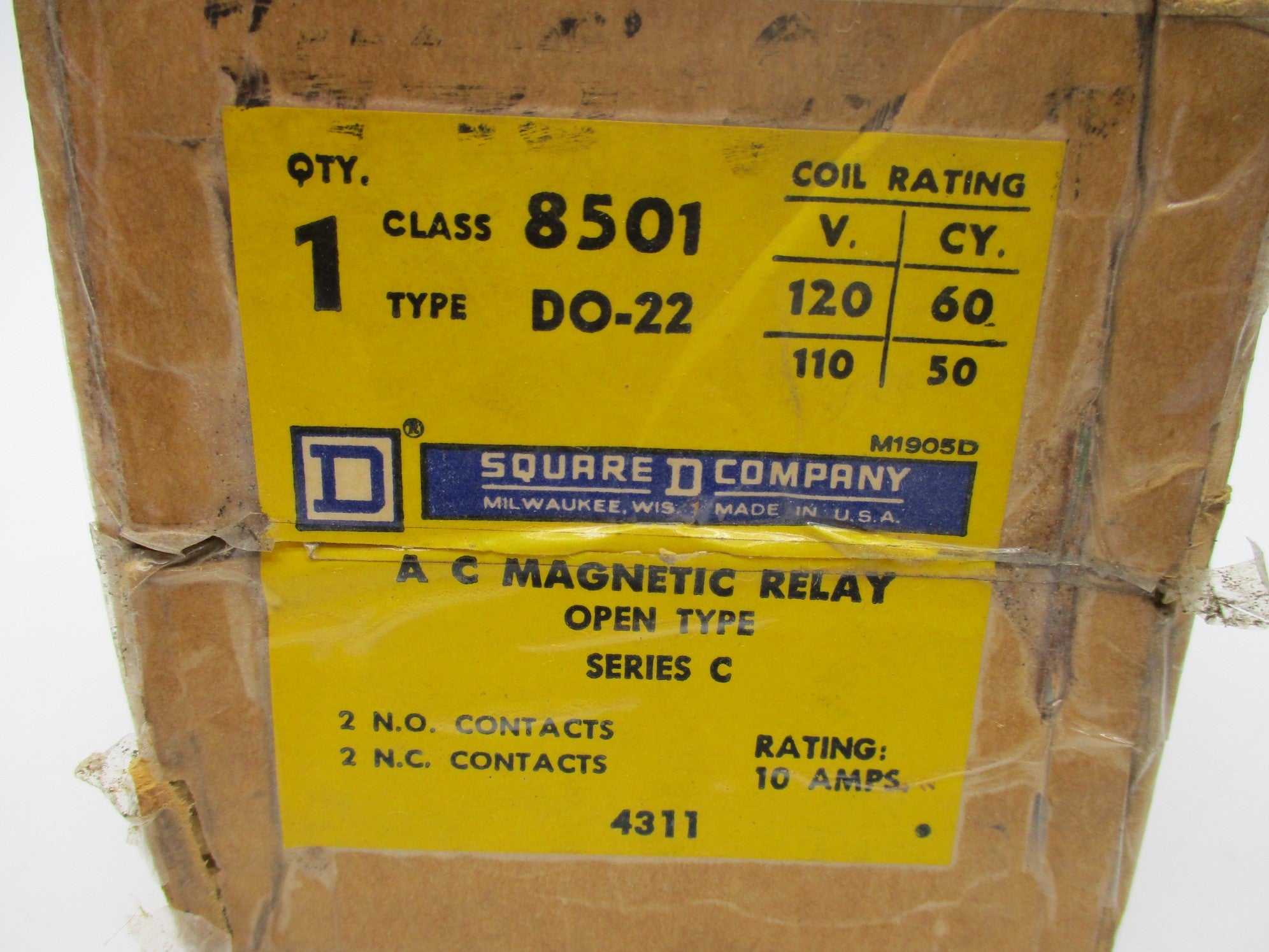 SQUARE D 8501-DO22 SER. C 110/120V 10A NSFS