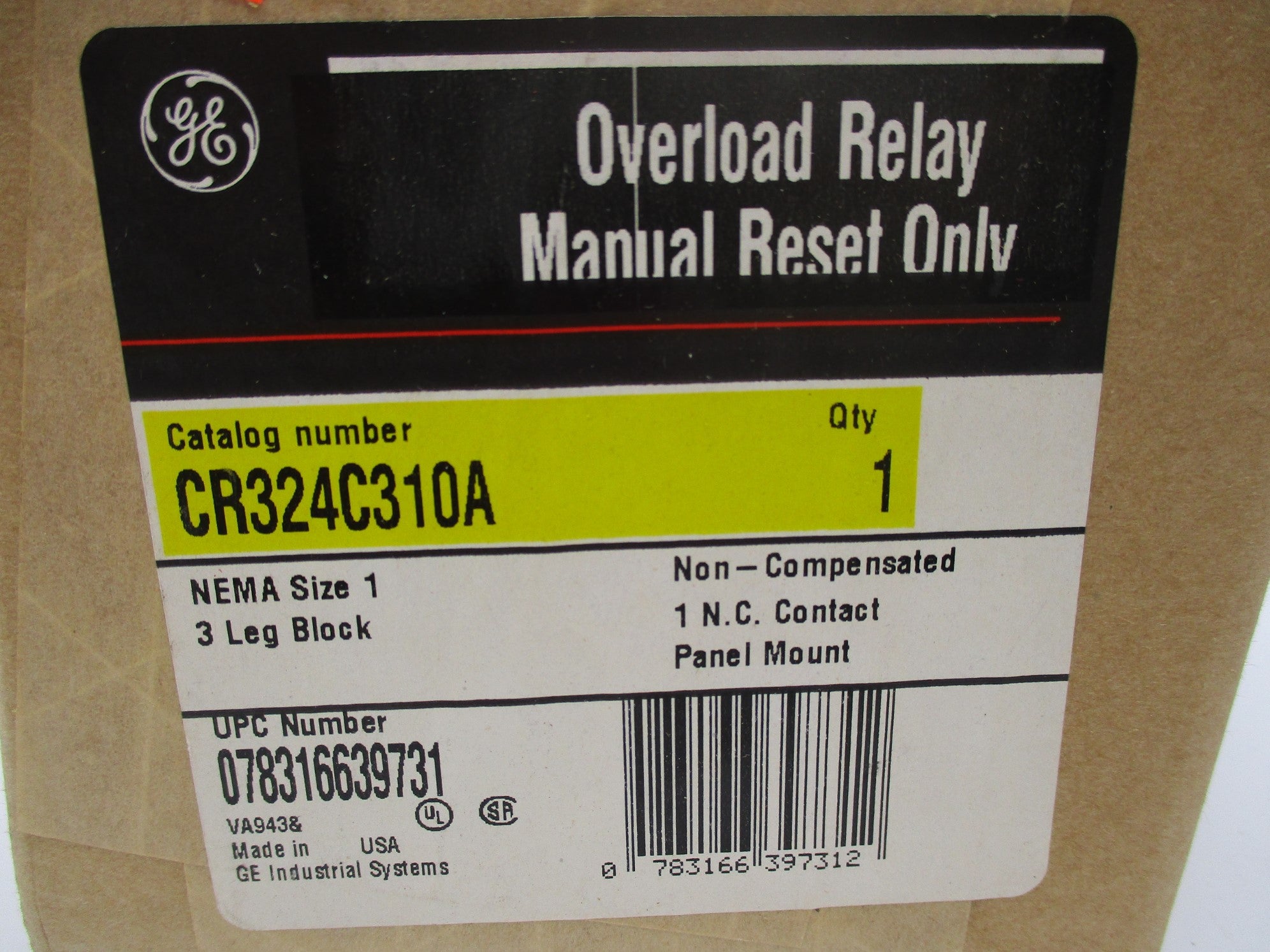 GENERAL ELECTRIC CR324C310A NSFS