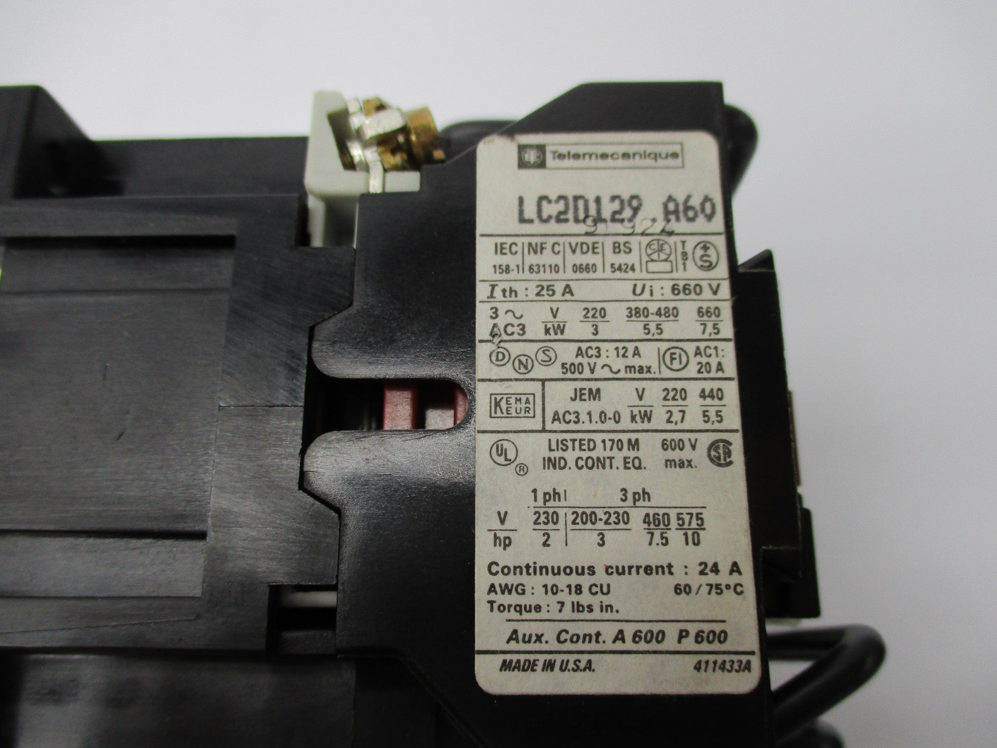 TELEMECANIQUE LC2D129A60 110/120V NSNP