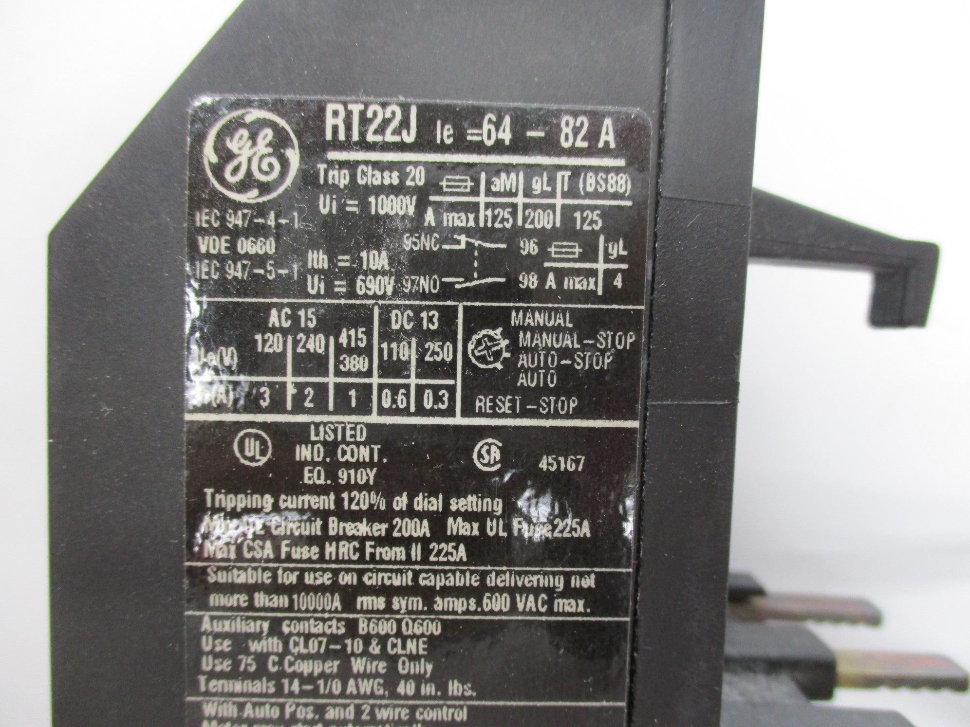 GENERAL ELECTRIC RT22J 64-82A NSNP