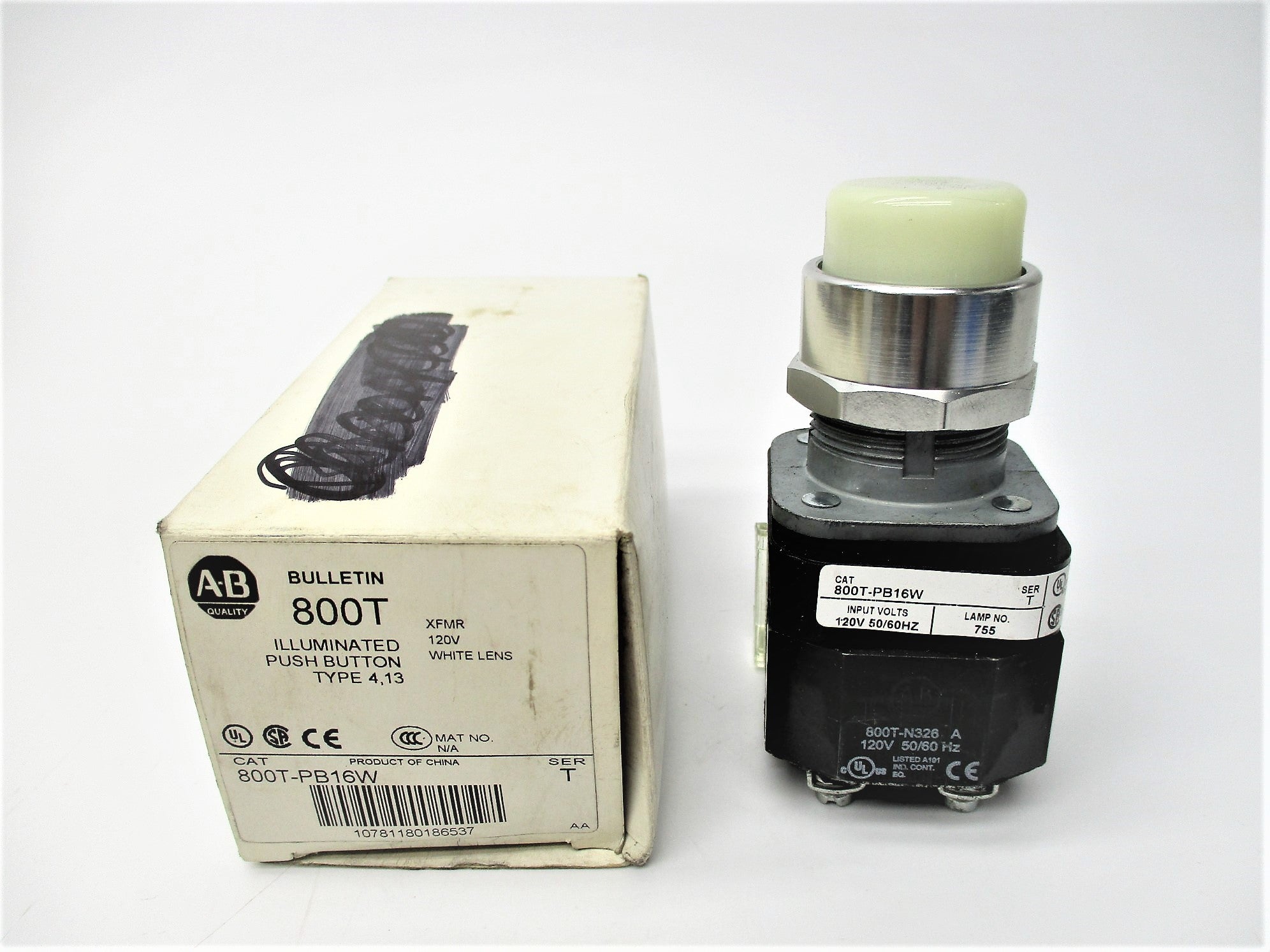ALLEN BRADLEY 800T-PB16W SER. T (WH) NSMP