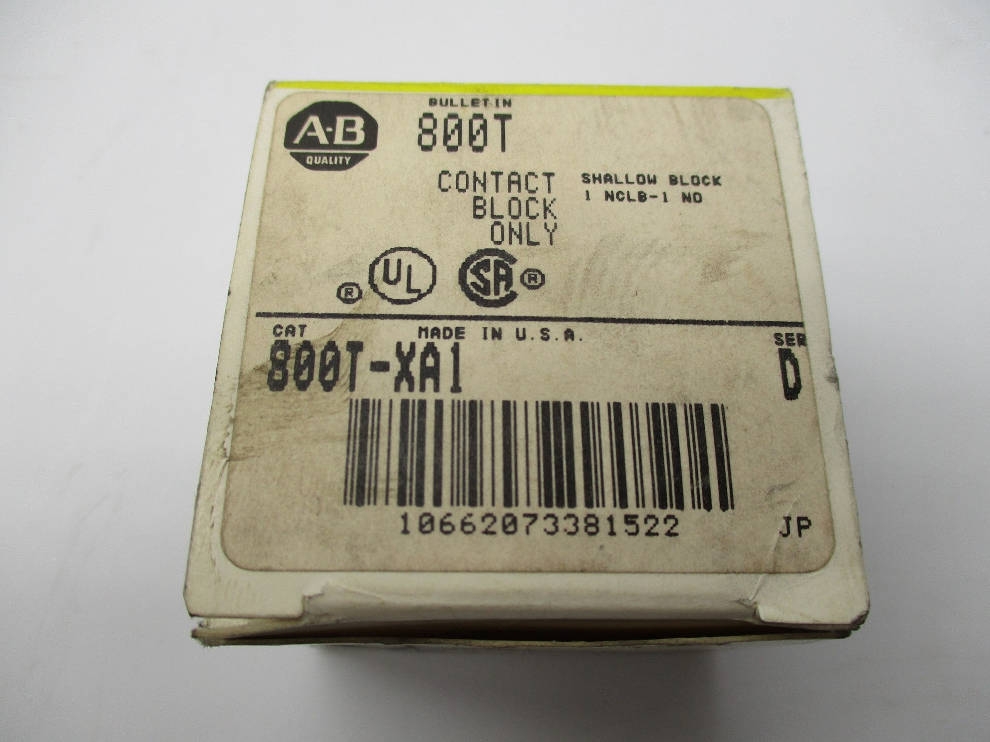 ALLEN BRADLEY 800T-XA1 SER. D (BK/YL) NSMP
