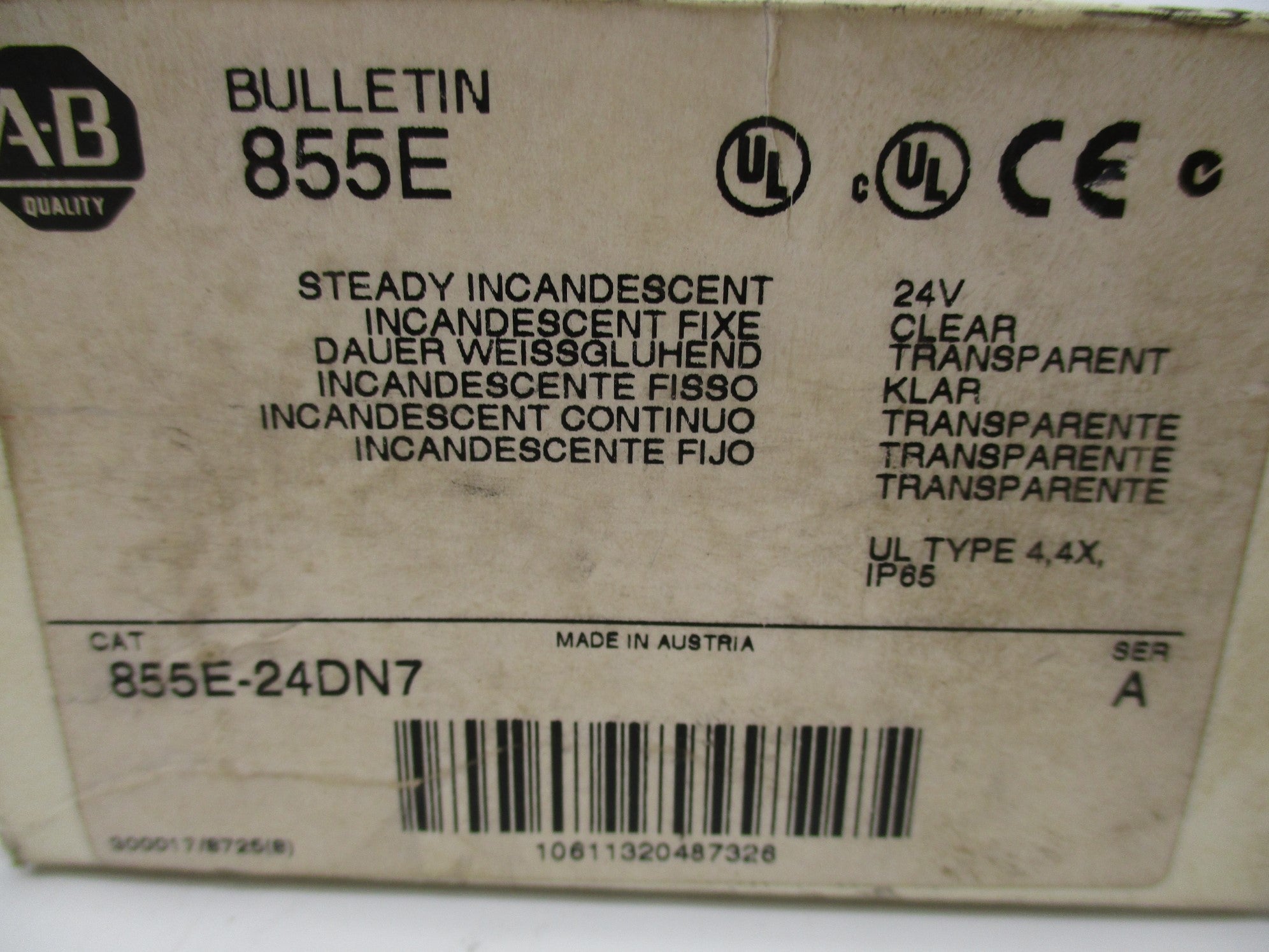 ALLEN BRADLEY 855E-24DN7 SER. A (WH) NSMP