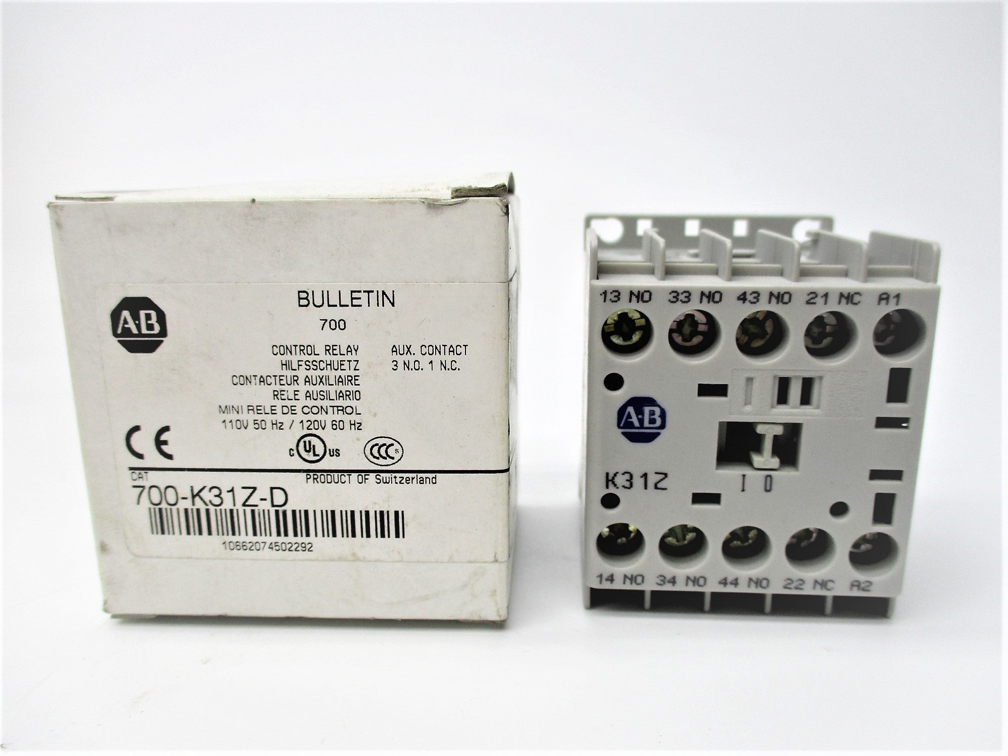 ALLEN BRADLEY 700-K31Z-D SER. B 110/120V (WH) NSMP