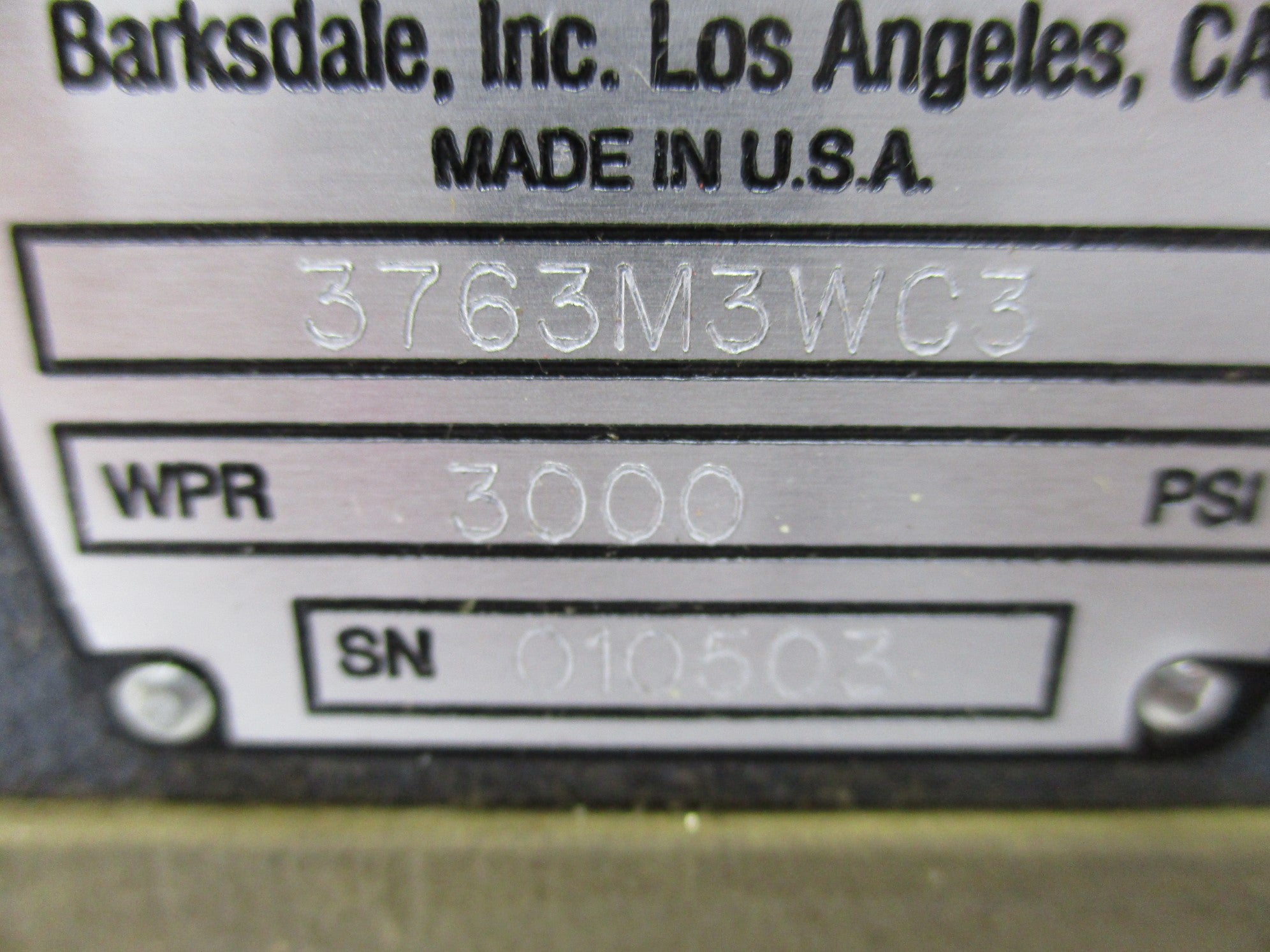 BARKSDALE 3763M3WC3 NSNP