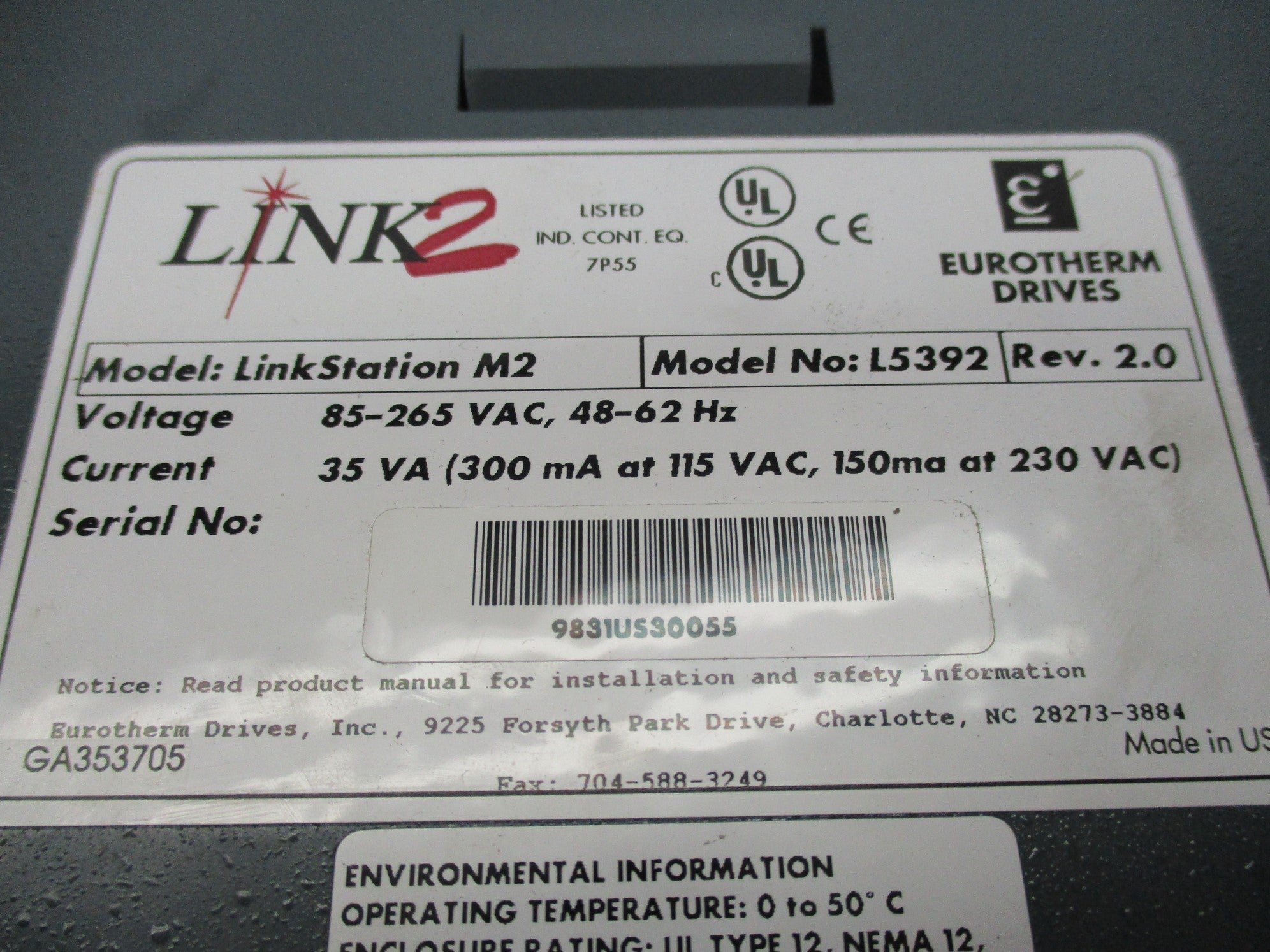 EUROTHERM DRIVES L5392 NSNP