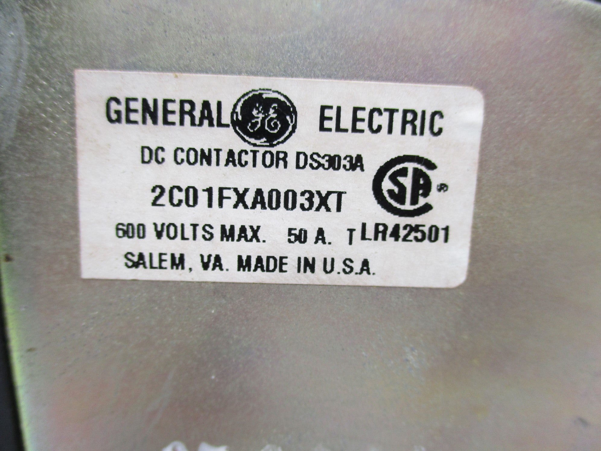 GENERAL ELECTRIC 2C01FXA003XT 600V NSNP